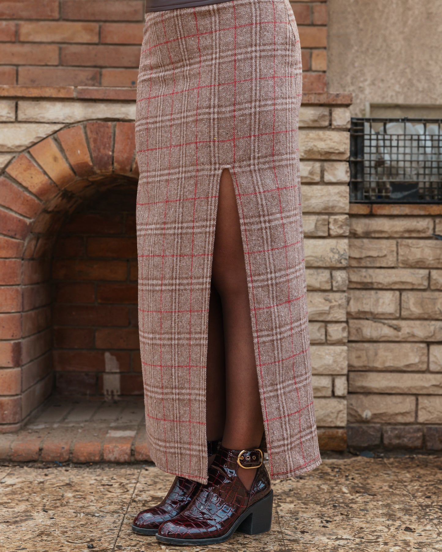 Tartan chequered wool skirt